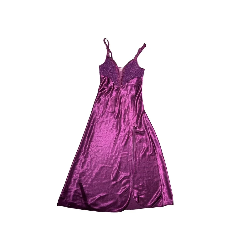Victoria's Secret Golden Label Satin Slip Dress Size Small Purple